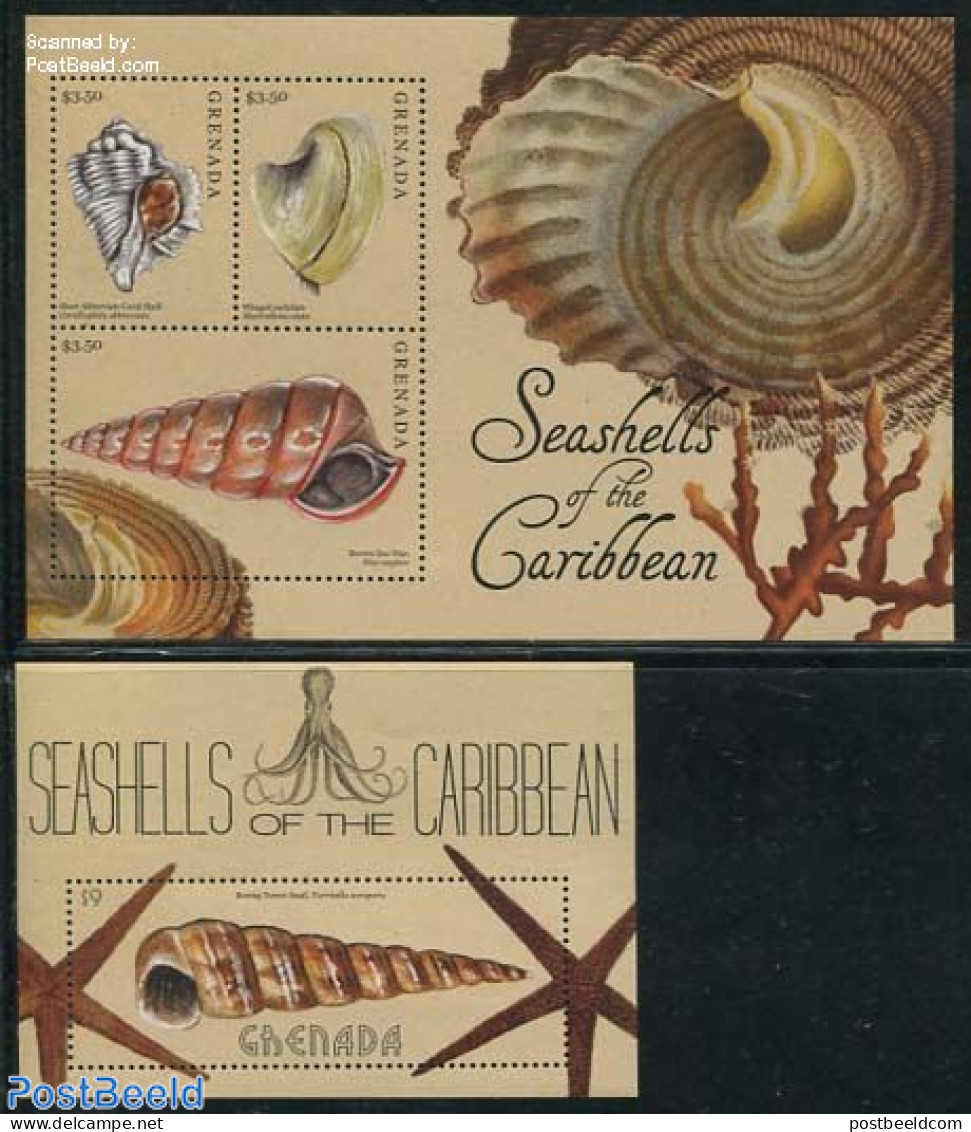 Grenada 2013 Shells 2 S/s, Mint NH, Nature - Shells & Crustaceans - Marine Life