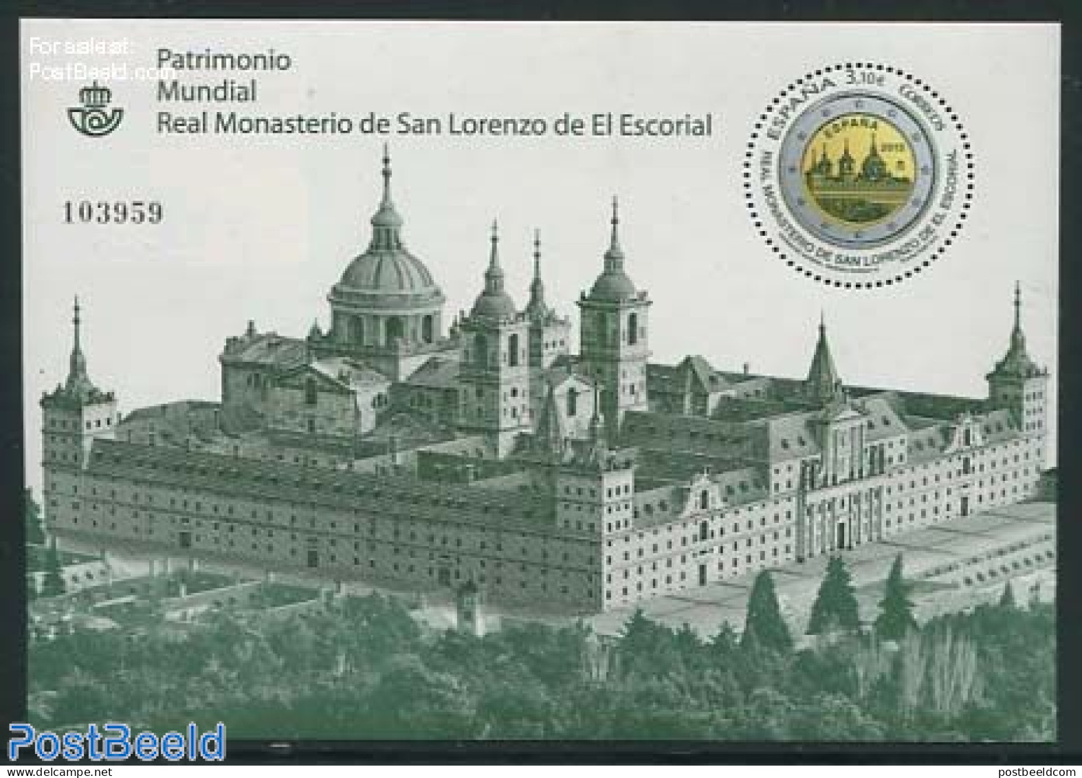 Spain 2013 World Heritage, El Escorial S/s, Mint NH, History - Religion - Various - World Heritage - Cloisters & Abbey.. - Nuovi