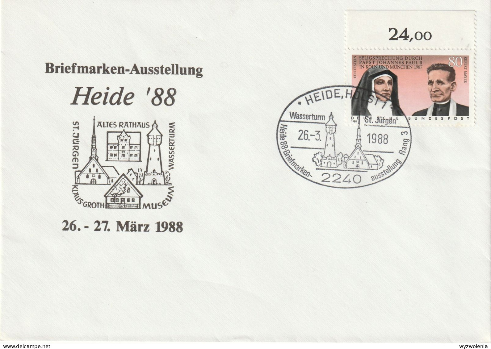 H 448) BRD 1988 SSt Heide Briefmarken-Ausstellung; Wasserturm, Kirche St. Jürgen - Other & Unclassified