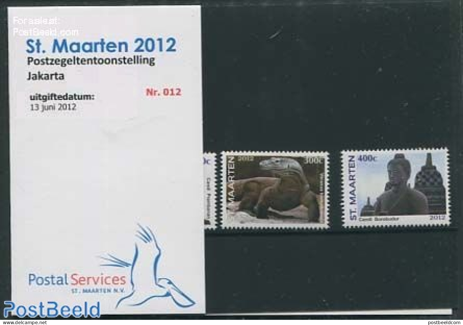 St. Maarten 2012 Jakarta 2012, Presentation Pack, Mint NH, Nature - Reptiles - Philately - Art - Sculpture - Escultura