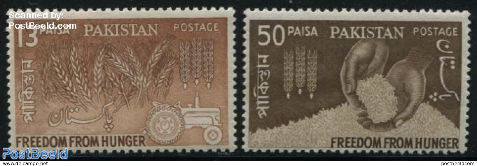 Pakistan 1963 Freedom From Hunger 2v, Mint NH, Health - Various - Food & Drink - Freedom From Hunger 1963 - Agriculture - Alimentación