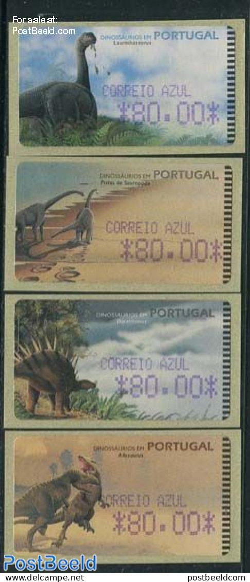 Portugal 1999 Automat Stamps 4v, Preh. Animals (face Value May Vary), Mint NH, Nature - Prehistoric Animals - Automat .. - Nuovi