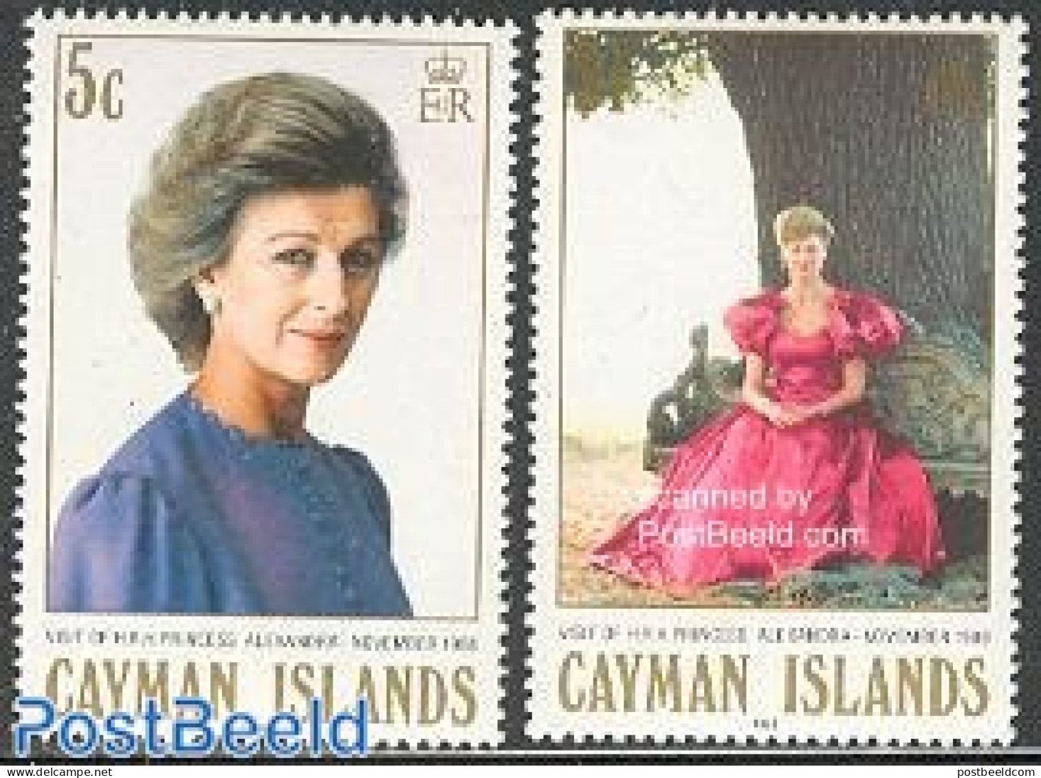 Cayman Islands 1988 Alexandra Visit 2v, Mint NH, History - Kings & Queens (Royalty) - Koniklijke Families