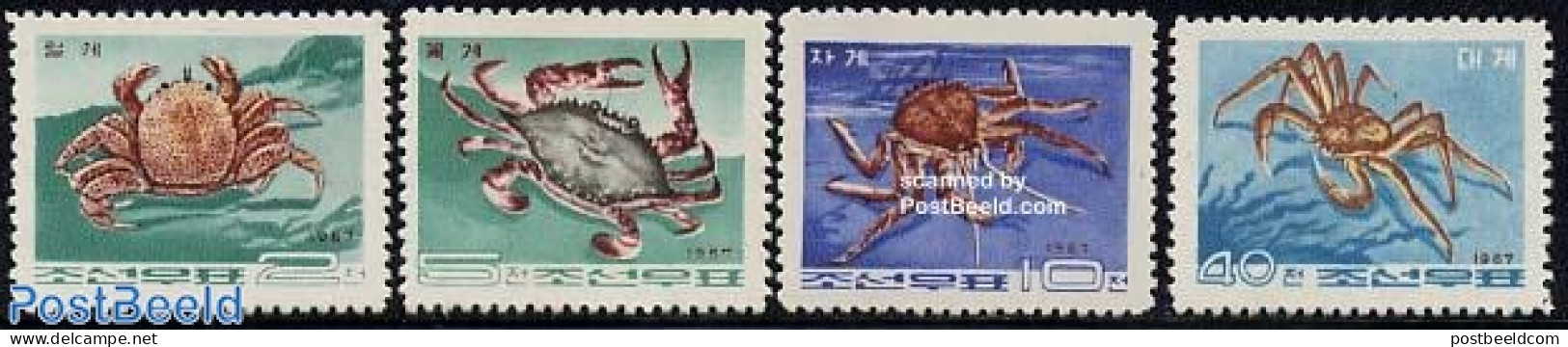 Korea, North 1967 Crabs 4v, Mint NH, Nature - Shells & Crustaceans - Crabs And Lobsters - Marine Life