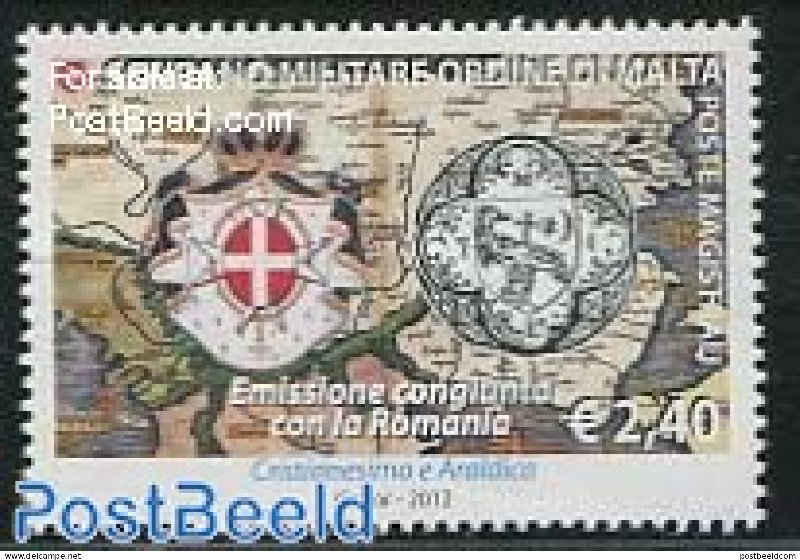 Sovereign Order Of Malta 2012 Christendom & Heraldry 1v, Joint Issue Romania, Mint NH, History - Various - Coat Of Arm.. - Emisiones Comunes