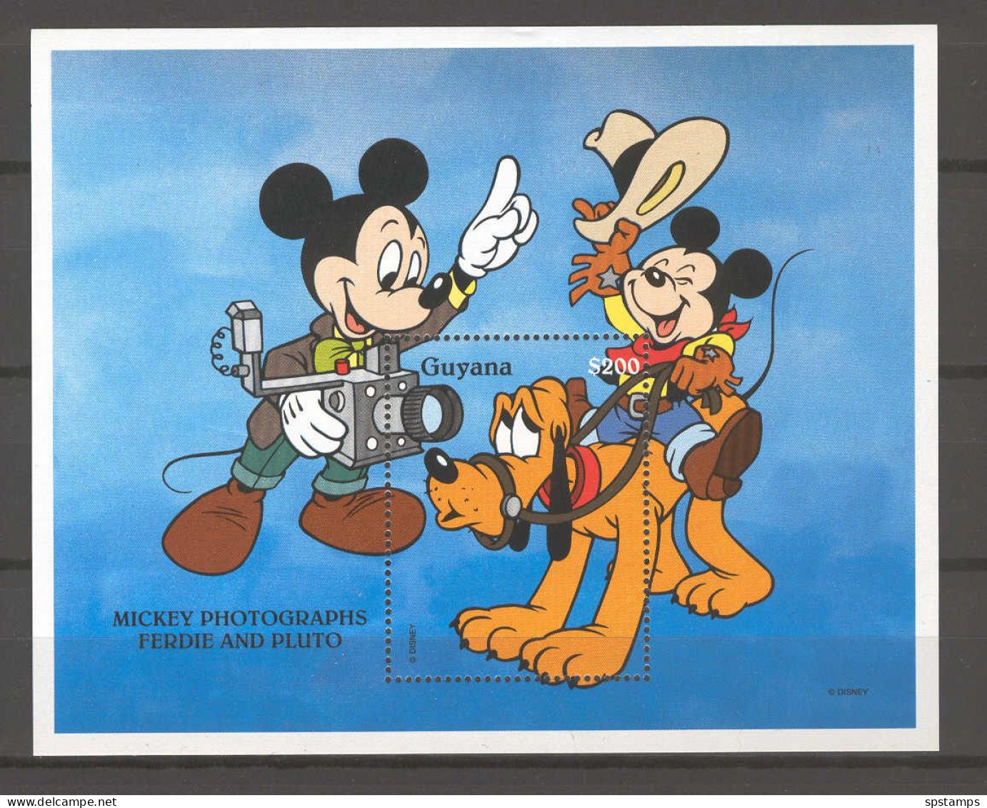 Disney Guyana 1995 Mickey Photographs Ferdie And Pluto MS MNH - Disney