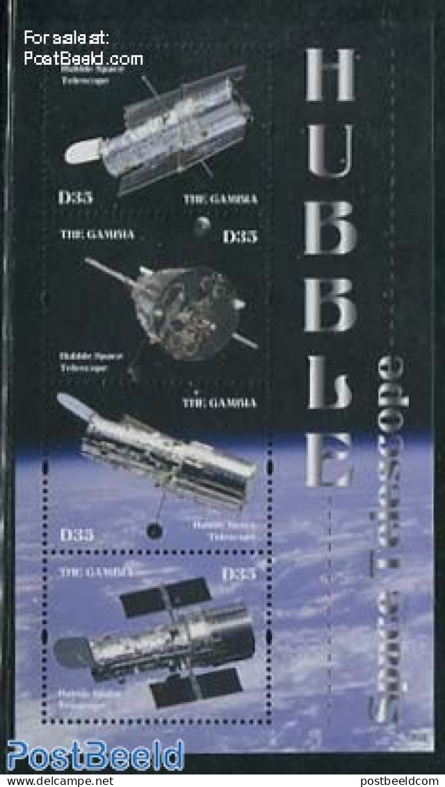 Gambia 2013 Hubble Telescope 4v M/s, Mint NH, Science - Transport - Astronomy - Space Exploration - Astrología