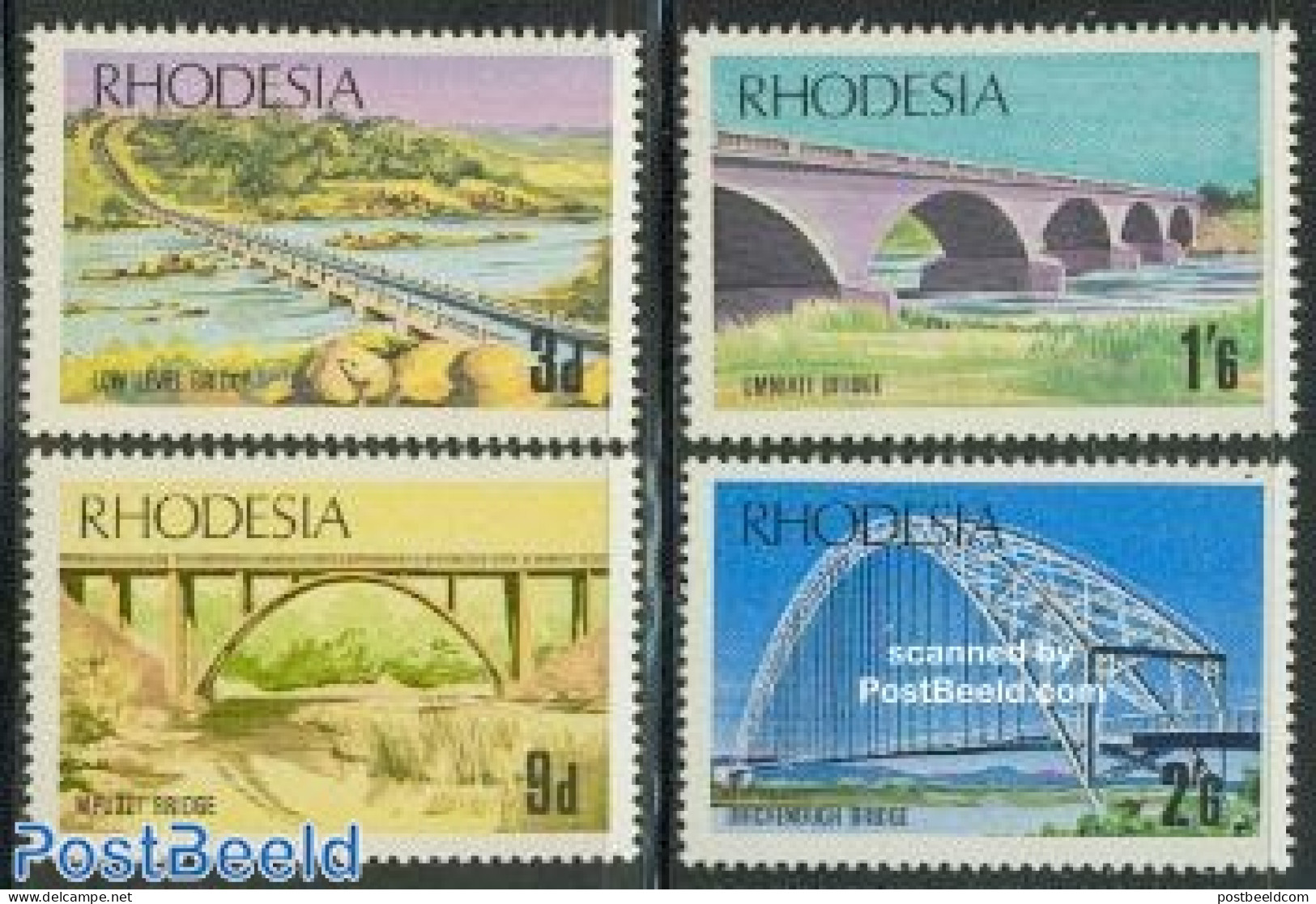 Rhodesia 1969 Bridges 4v, Mint NH, Art - Bridges And Tunnels - Puentes