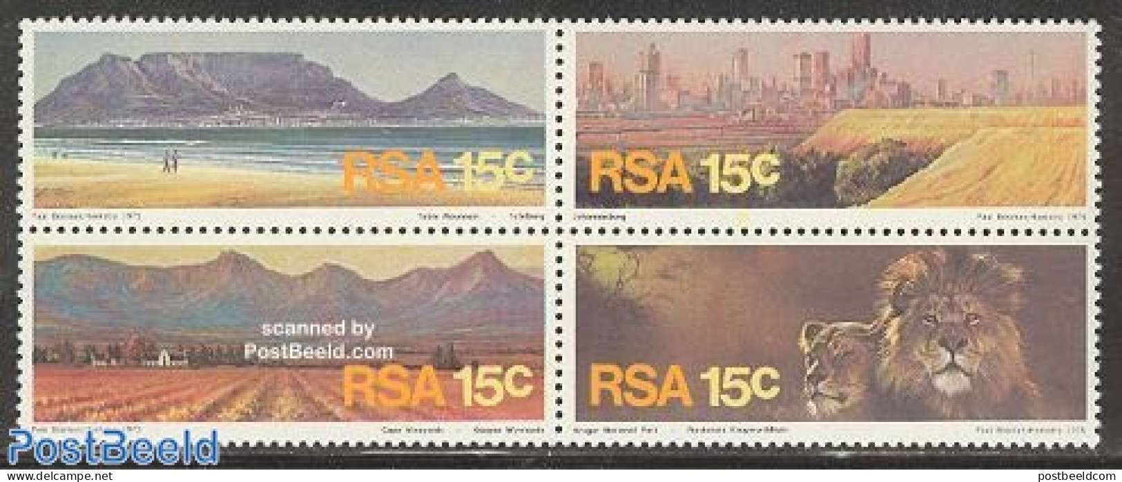 South Africa 1975 Tourism 4v [+], Mint NH, Nature - Various - Animals (others & Mixed) - Cat Family - Agriculture - To.. - Ongebruikt