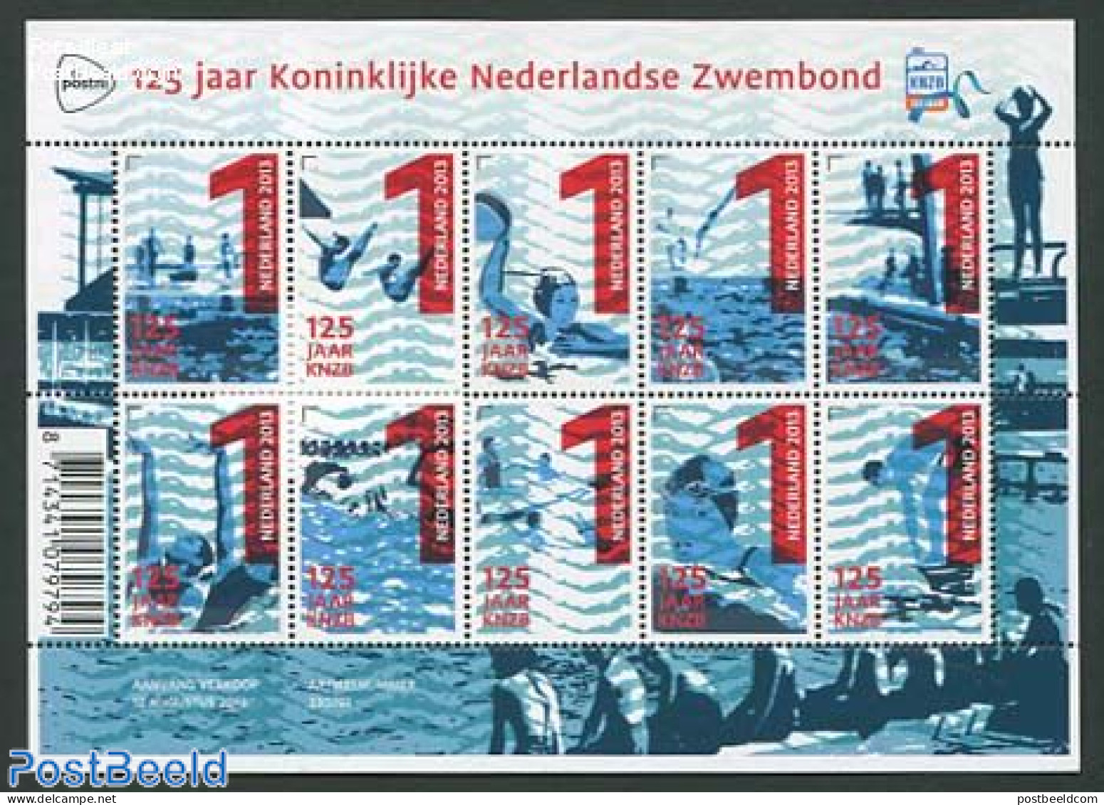 Netherlands 2013 Swimming Association 10v M/s, Mint NH, Sport - Sport (other And Mixed) - Swimming - Nuevos