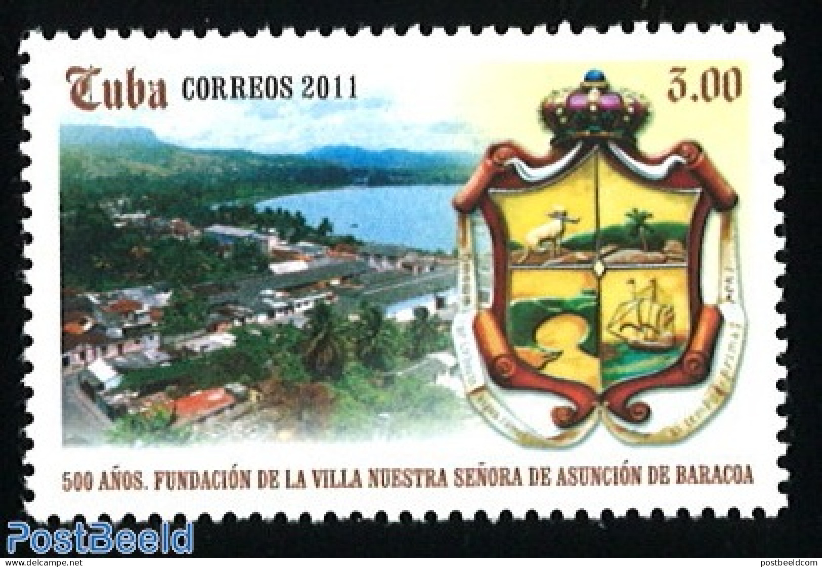 Cuba 2011 City Of Baracoa 1v, Mint NH, History - Transport - Coat Of Arms - Ships And Boats - Neufs