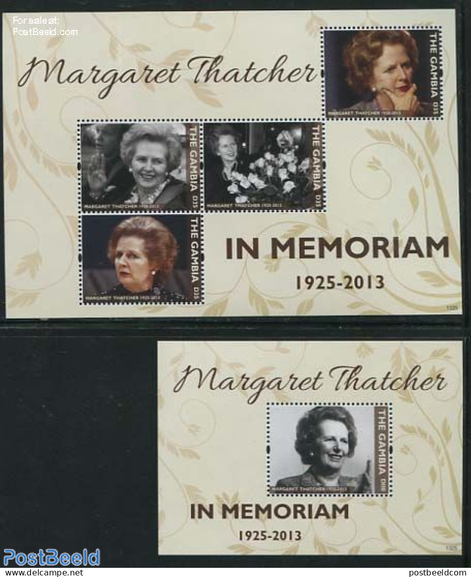 Gambia 2013 Margaret Thatcher 2 S/s, Mint NH, History - Politicians - Gambia (...-1964)