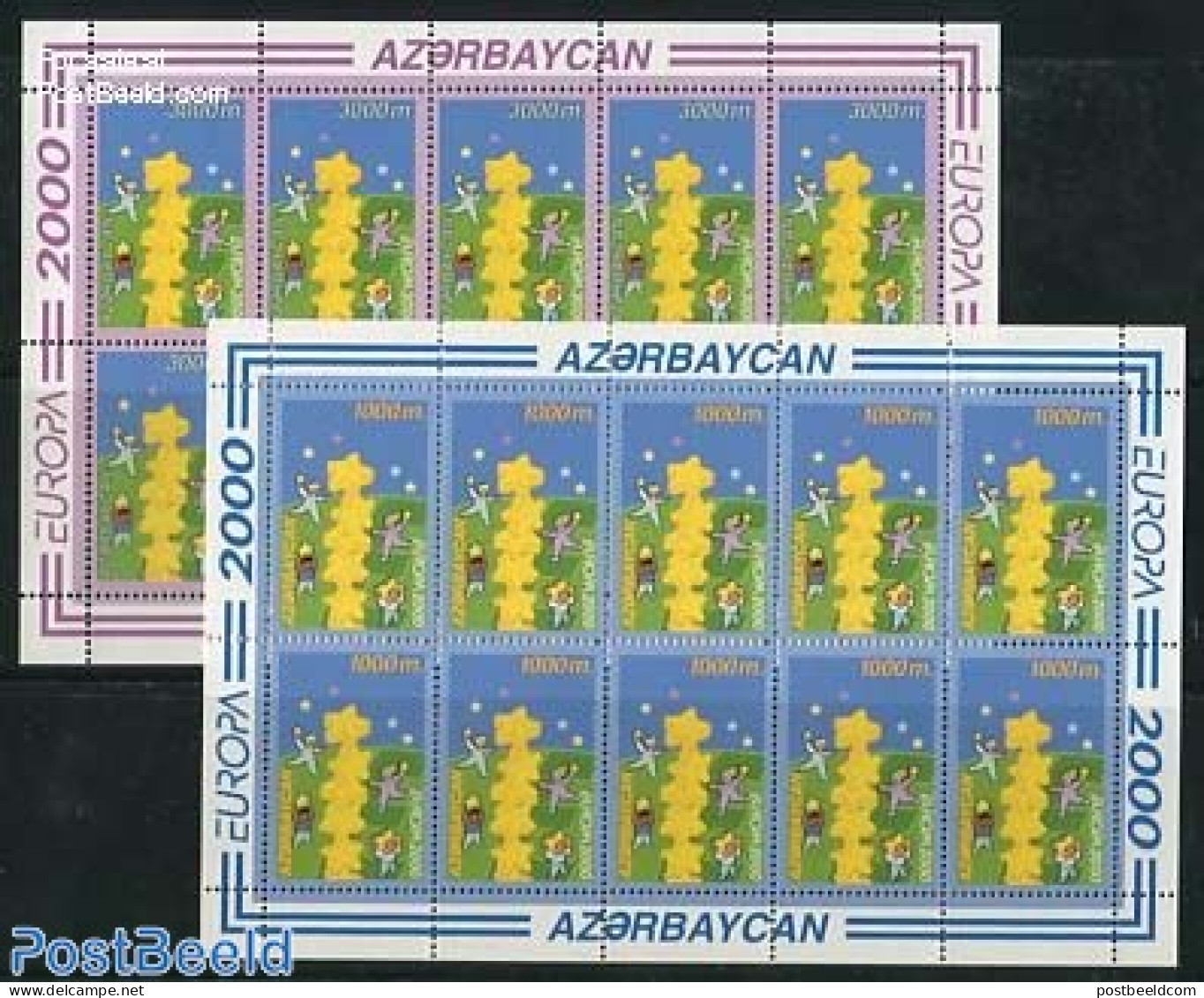 Azerbaijan 2000 Europa, 2 M/ss, Mint NH, History - Various - Europa (cept) - Joint Issues - Gemeinschaftsausgaben