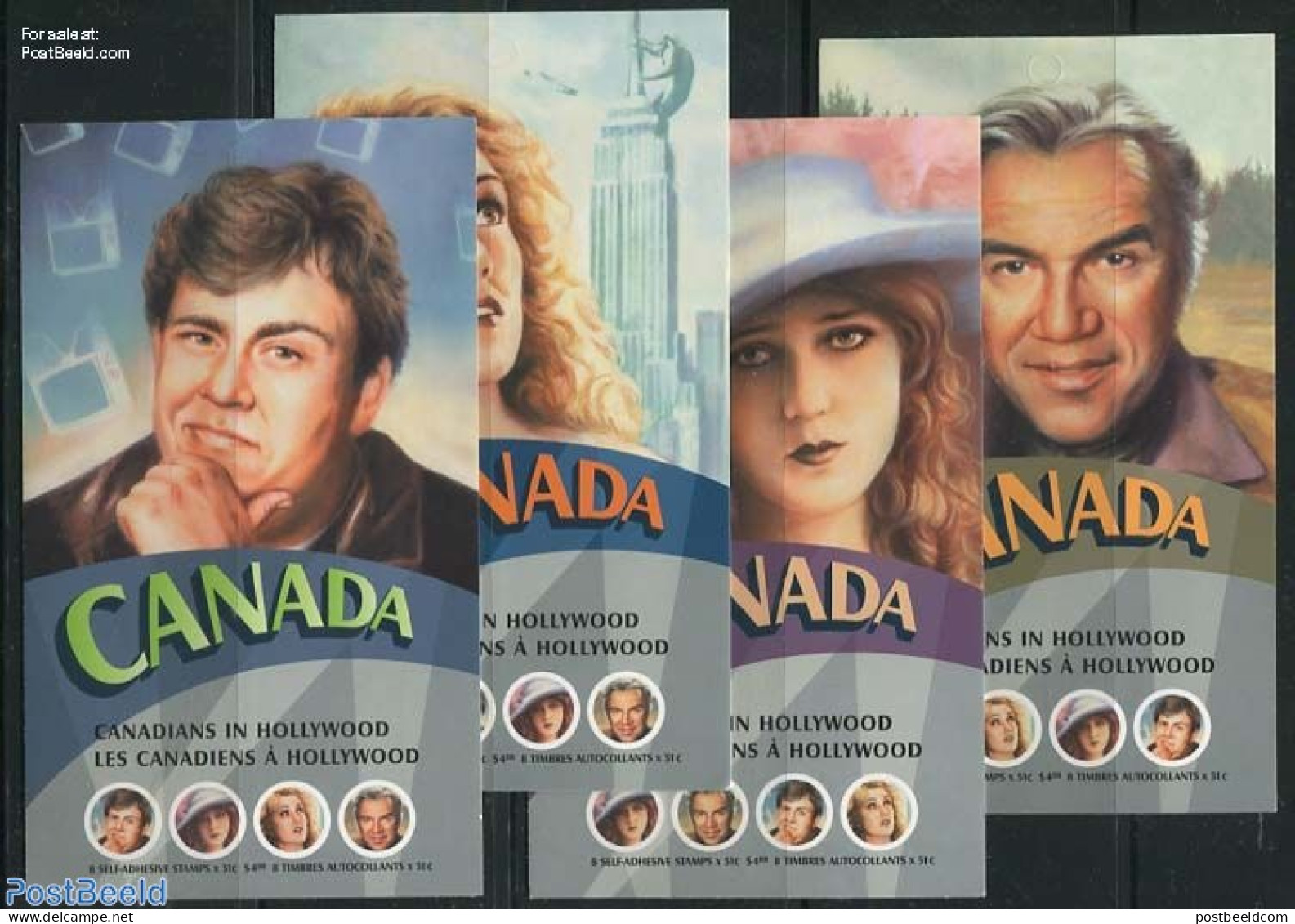 Canada 2006 Hollywood Stars 4 Booklets, Mint NH, Performance Art - Movie Stars - Stamp Booklets - Neufs