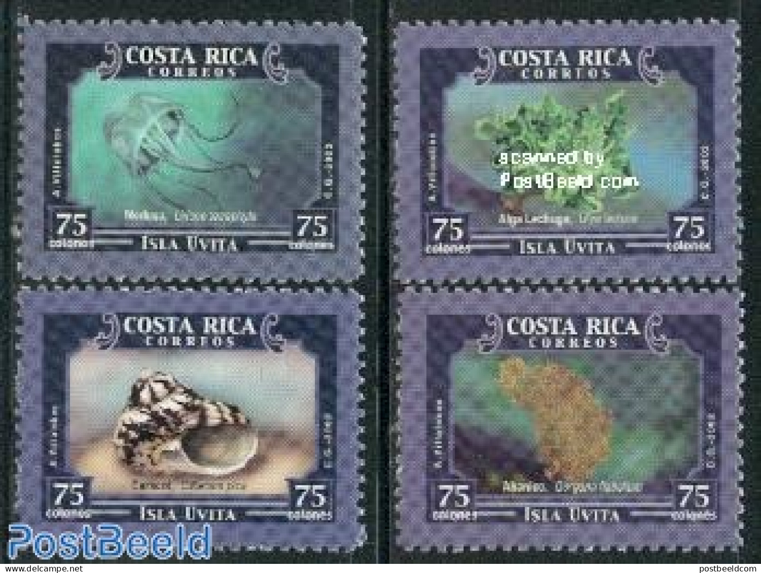 Costa Rica 2002 Isla Uvita 4v, Mint NH, Nature - Shells & Crustaceans - Meereswelt