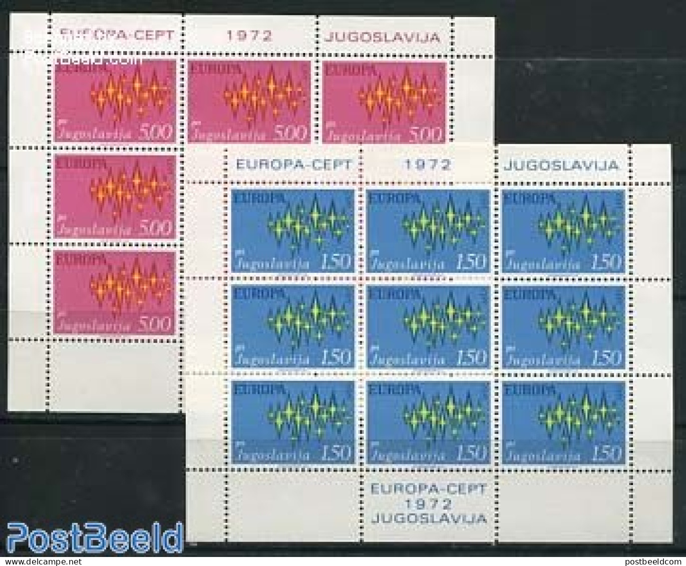 Yugoslavia 1972 Europa 2 M/ss (with 9 Sets), Mint NH, History - Europa (cept) - Neufs