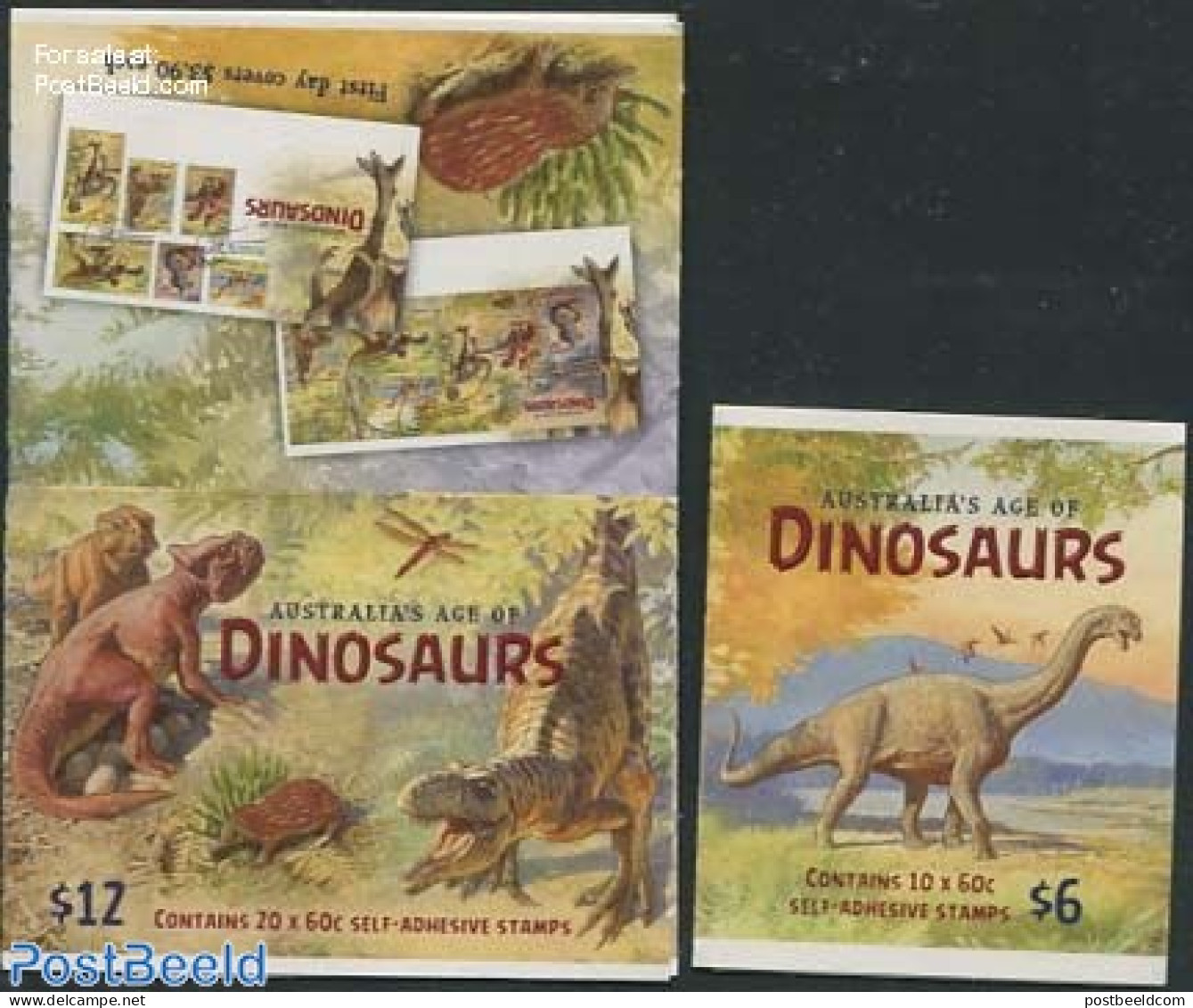 Australia 2013 Dinosaurs 2 Booklets, Mint NH, Prehistoric Animals - Nuevos