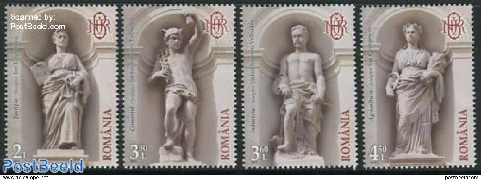 Romania 2013 National Bank 4v, Mint NH, Various - Banking And Insurance - Art - Sculpture - Nuovi