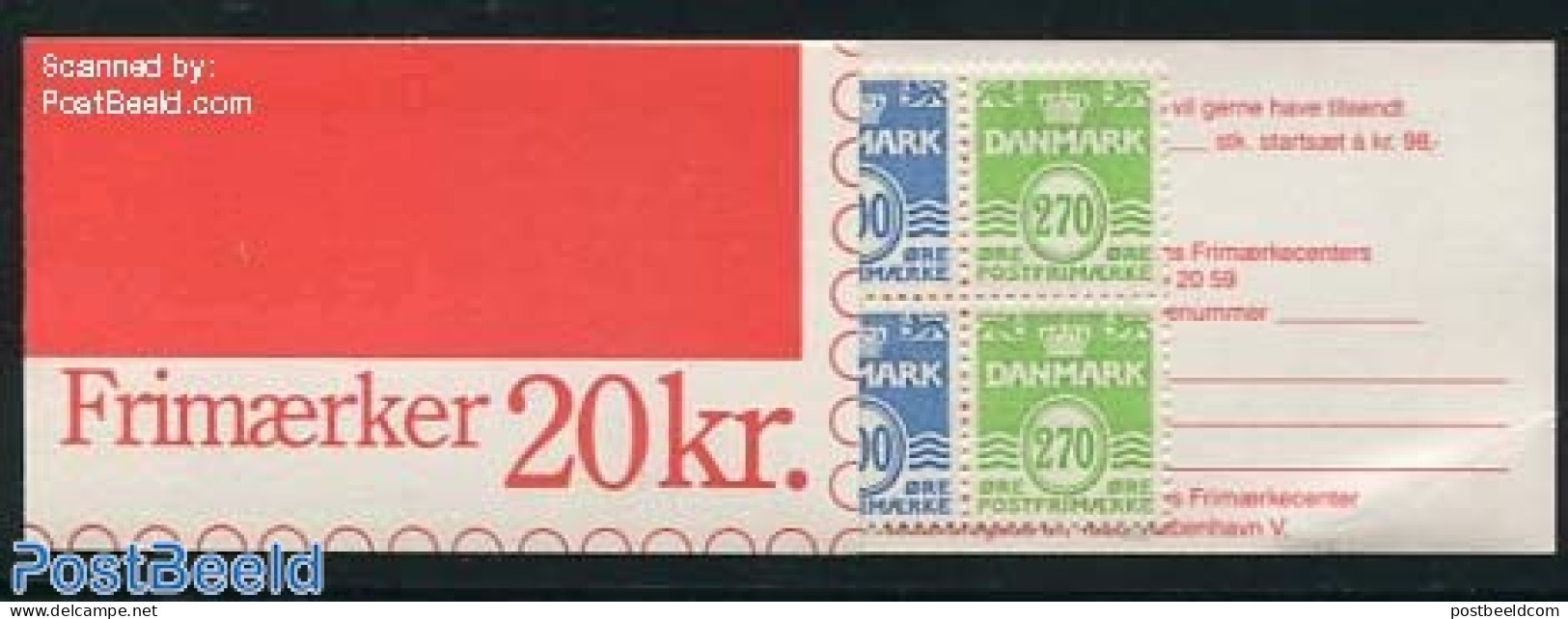 Denmark 1988 Definitives Booklet (H31), Mint NH, Stamp Booklets - Neufs