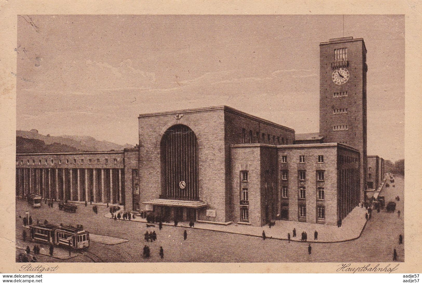 Stuttgart Bahnhof 1924 Strassenbahn Tramway Bahnstempel - Tram