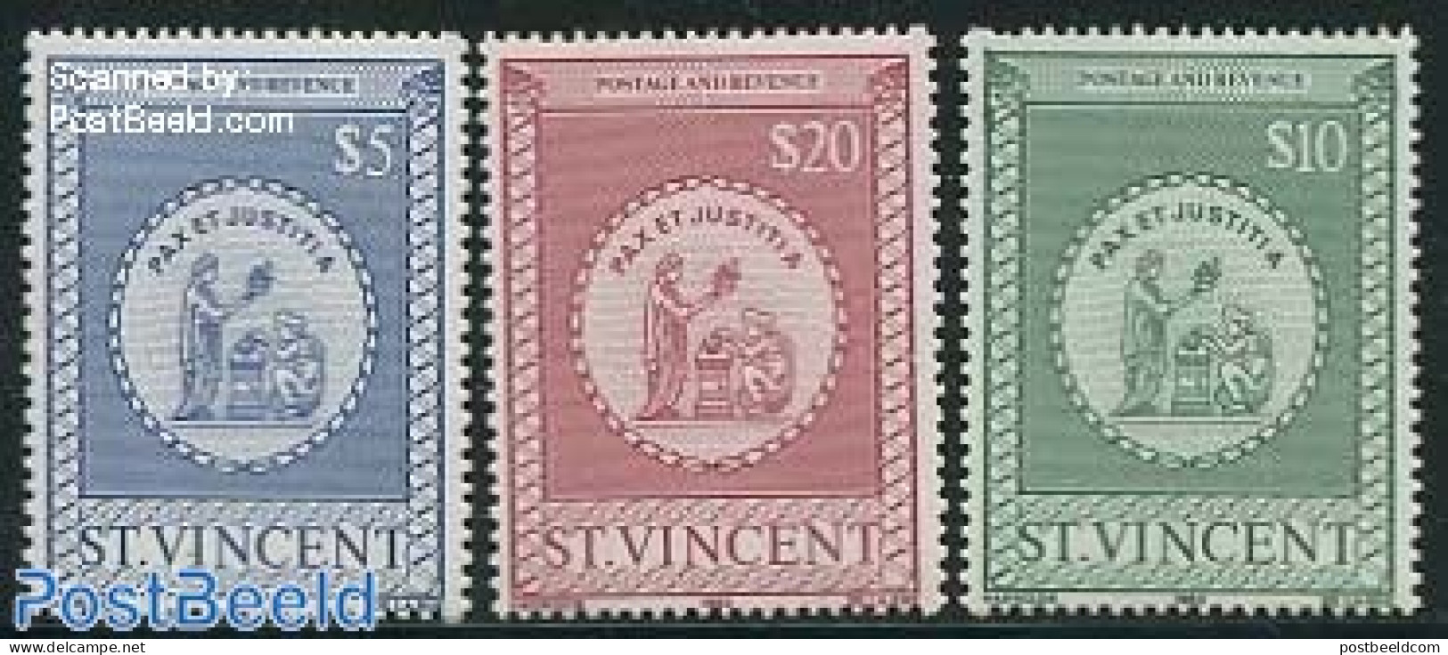 Saint Vincent 1980 Parcel Stamps 3v, Mint NH, History - Coat Of Arms - St.Vincent (1979-...)