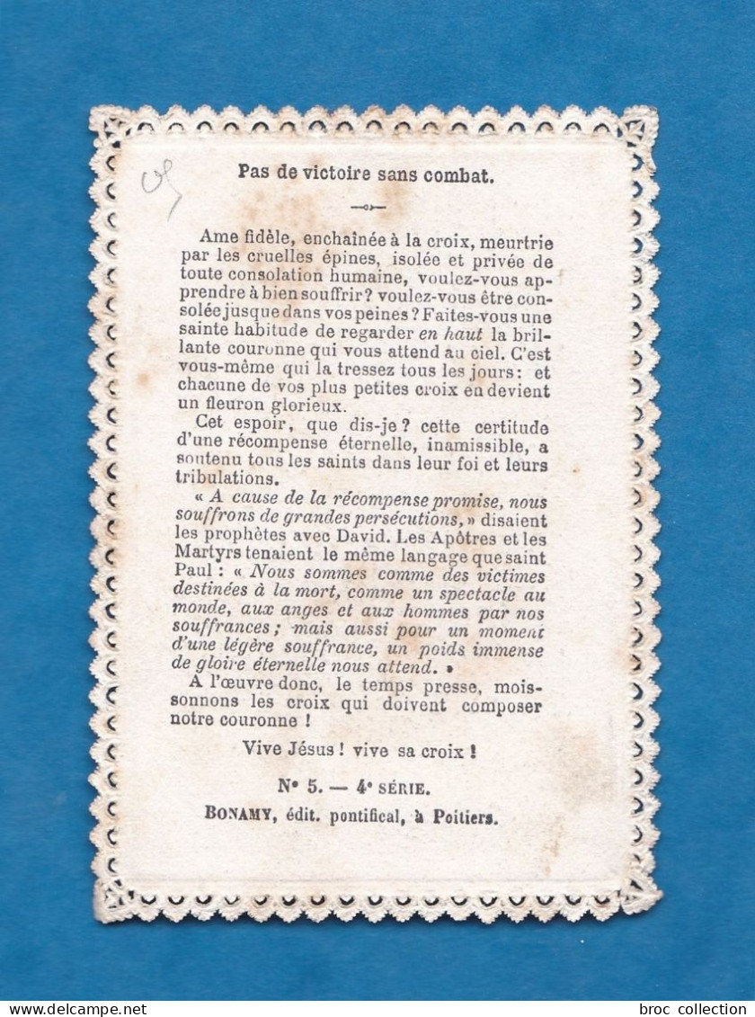 Pas De Victoire Sans Combat, Colombe Portant La Croix, Canivet, éd. Bonamy, 4e Série, N° 5 - Andachtsbilder