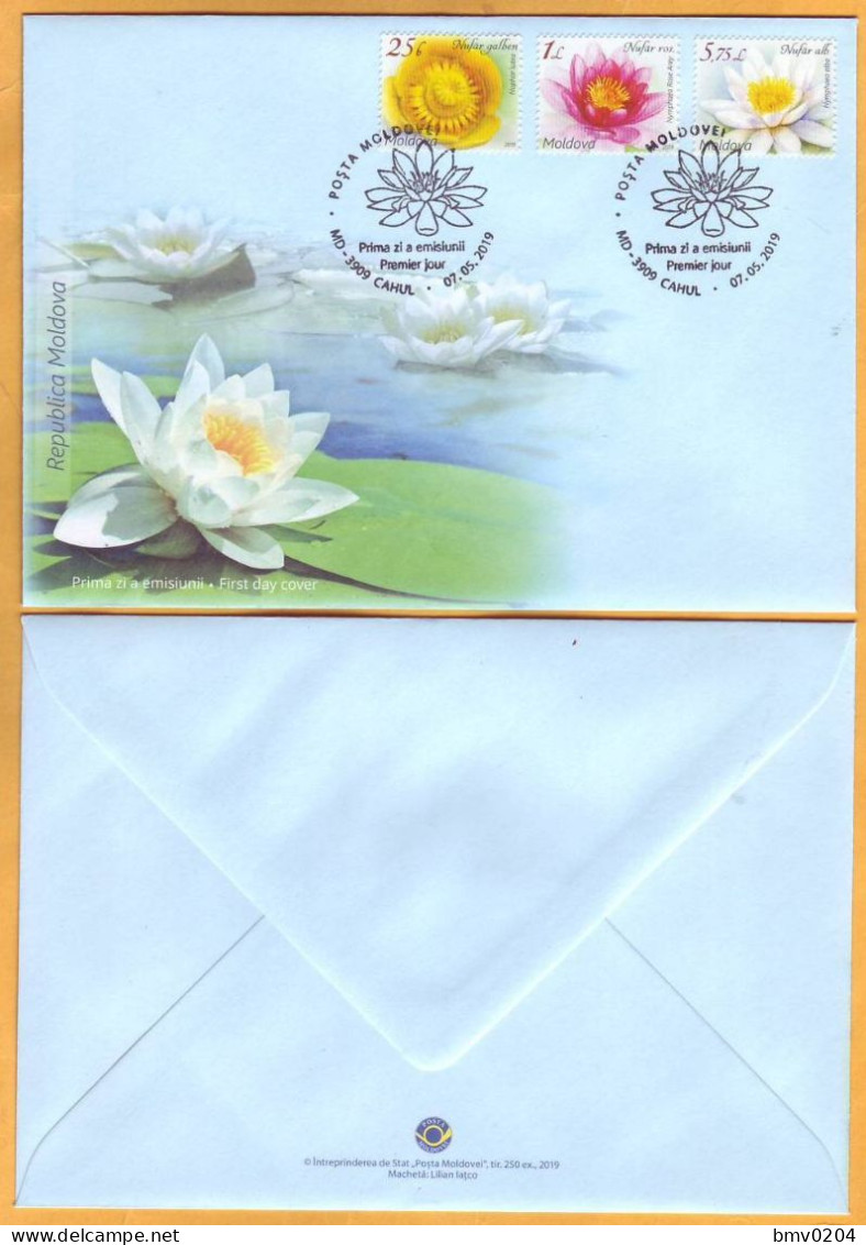 2019 Moldova Moldavie FDC  Flora, Flowers, Water Lilies. Nature. - Moldawien (Moldau)