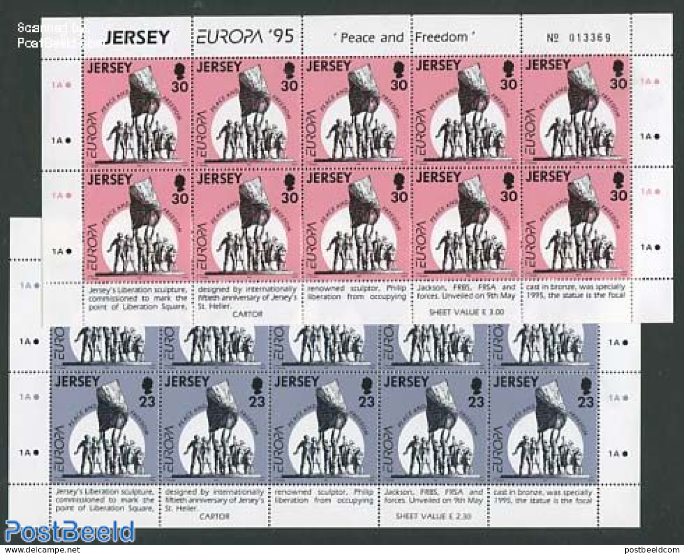 Jersey 1995 Europa 2 M/ss, Mint NH, History - Europa (cept) - Jersey