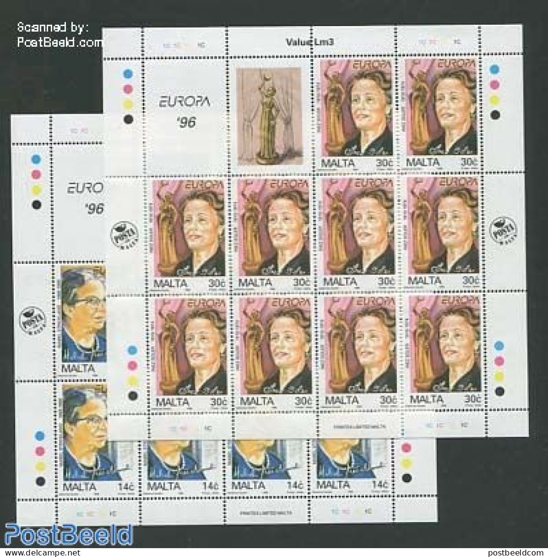 Malta 1996 Europa, Famous Women 2 M/ss, Mint NH, History - Europa (cept) - Women - Non Classés