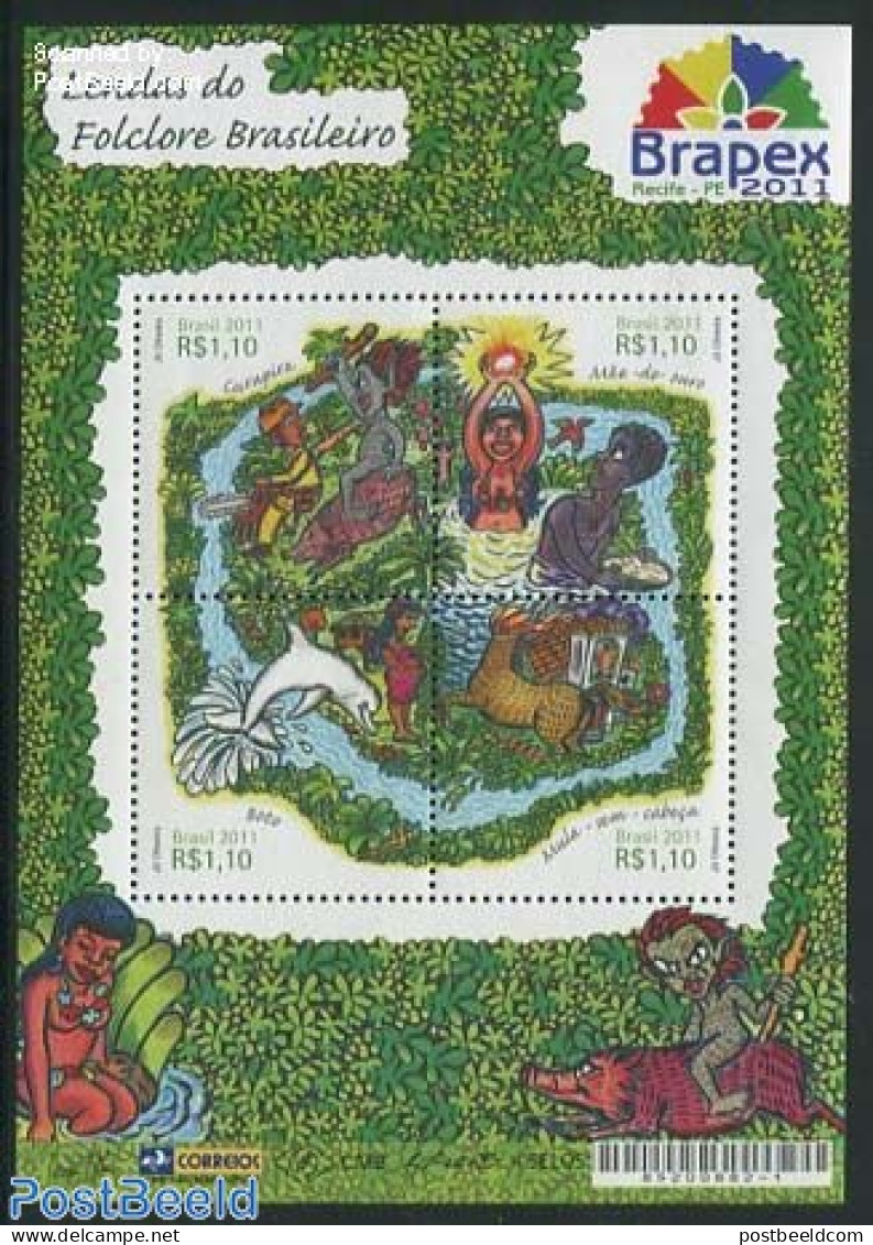 Brazil 2011 Legends, Brapex S/s, Mint NH, Philately - Art - Fairytales - Unused Stamps