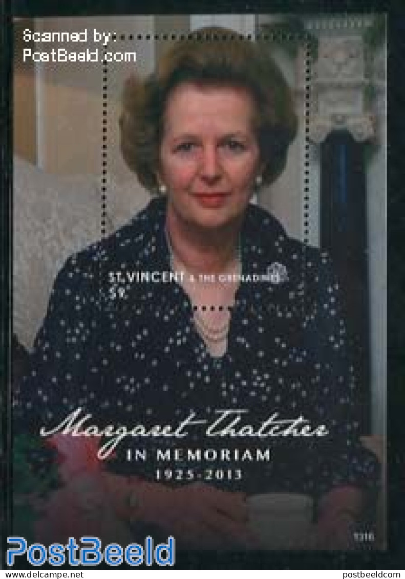 Saint Vincent 2013 Margaret Thatcher S/s, Mint NH, History - Politicians - St.Vincent (1979-...)