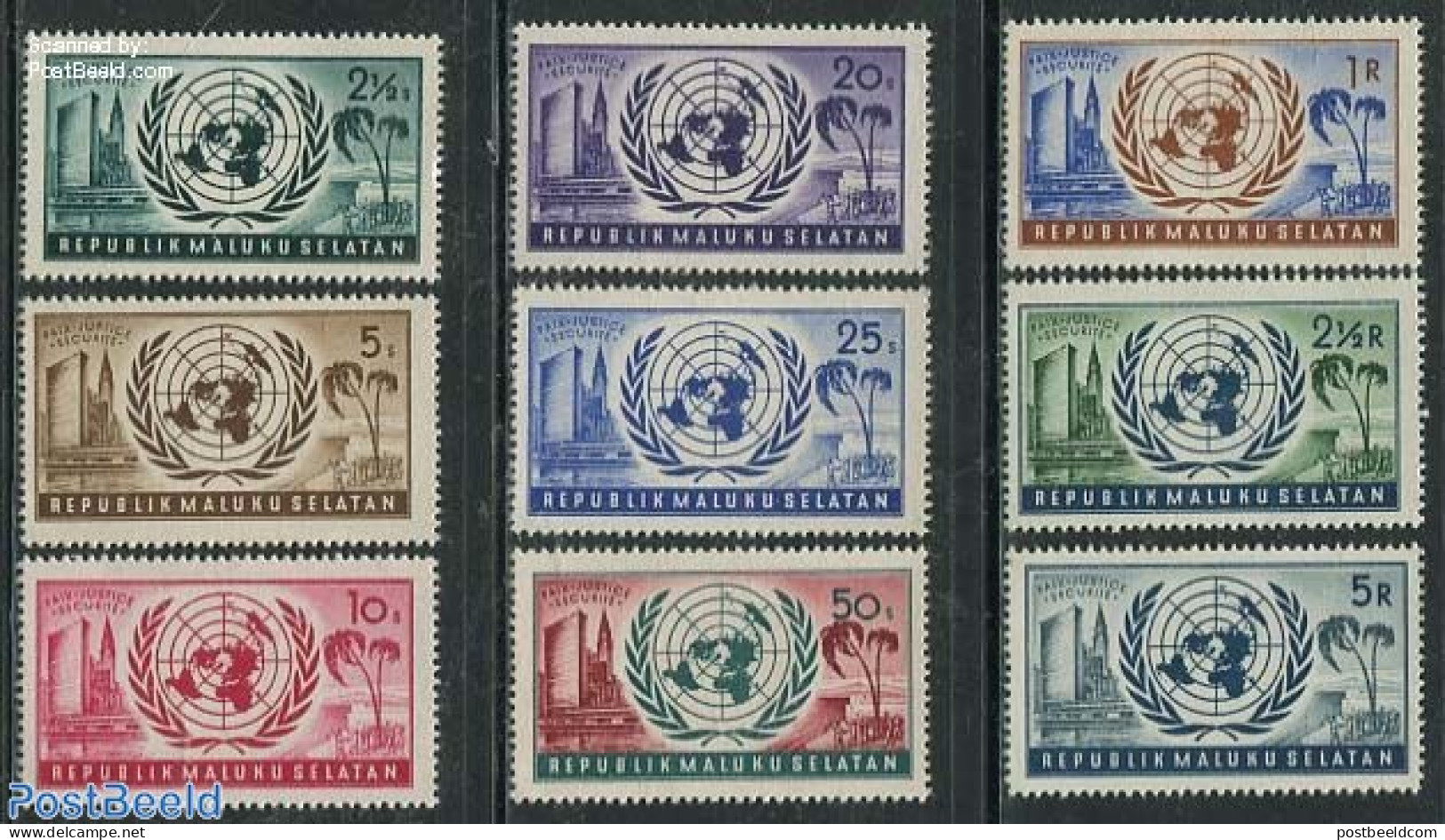 Indonesia 1951 United Nations 9v, Mint NH, History - United Nations - Indonesien