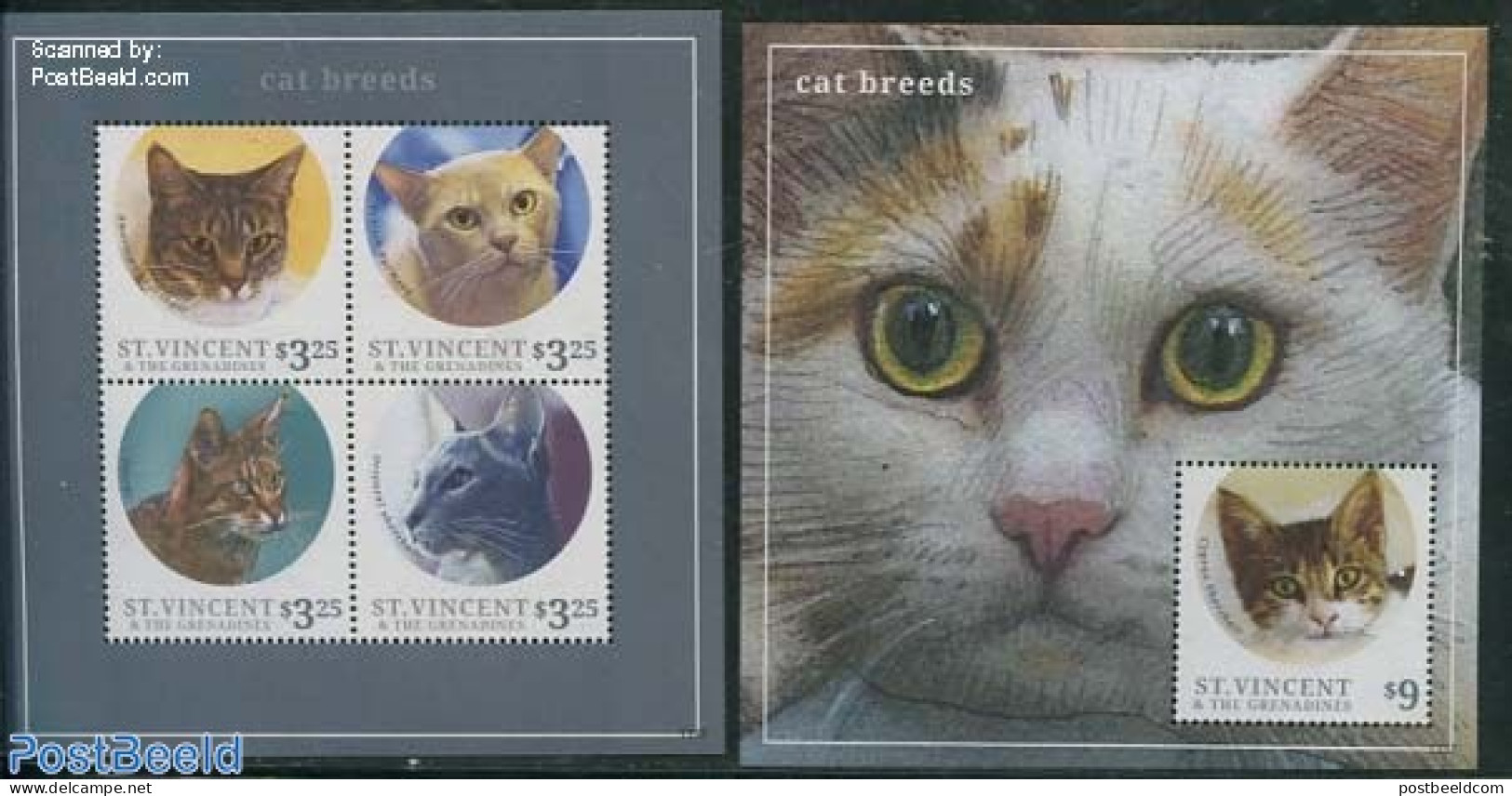 Saint Vincent 2013 Cats 2 S/s, Mint NH, Nature - Cats - St.Vincent (1979-...)