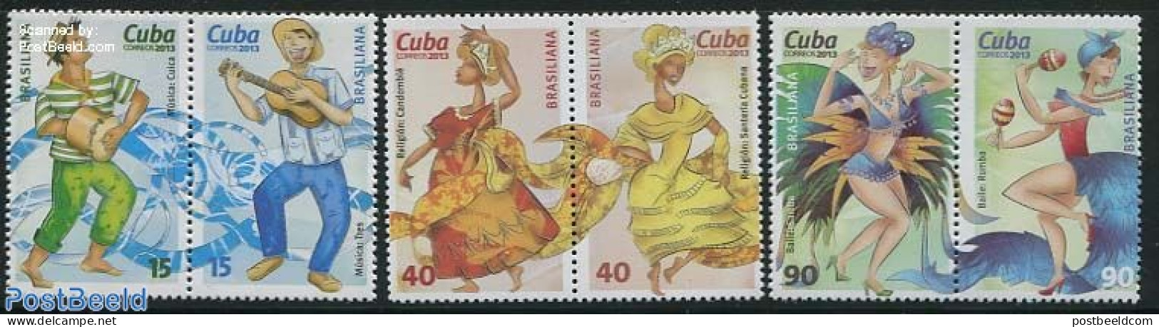Cuba 2013 Dance 6v (3x[:]), Mint NH, Performance Art - Dance & Ballet - Music - Unused Stamps