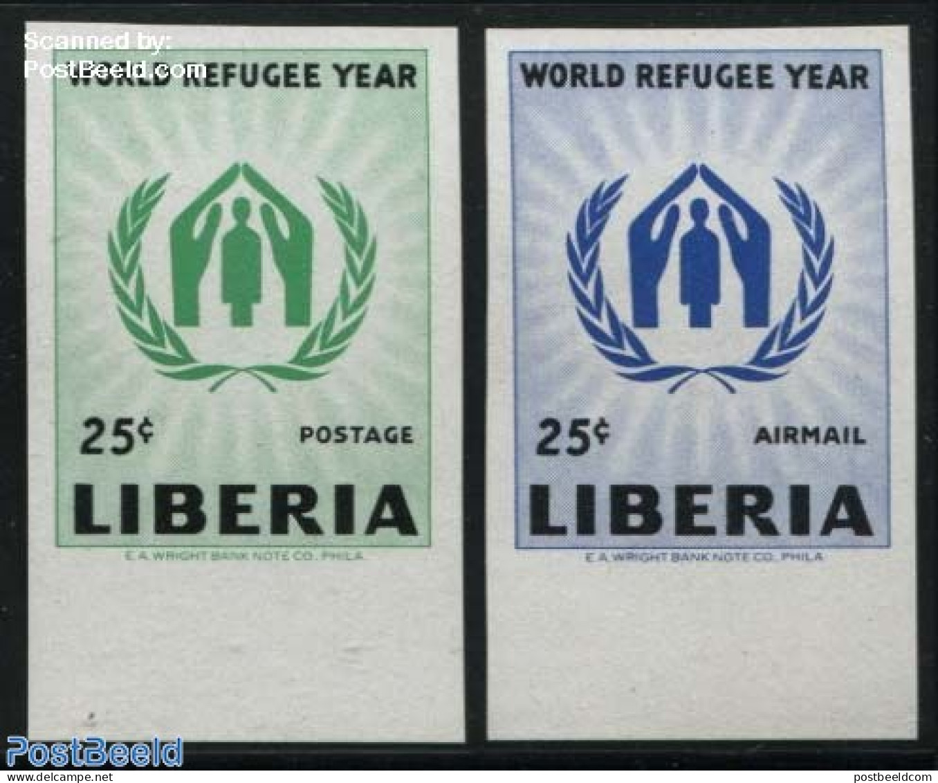 Liberia 1960 World Refugee Year 2v, Imperforated, Mint NH, History - Refugees - Refugees