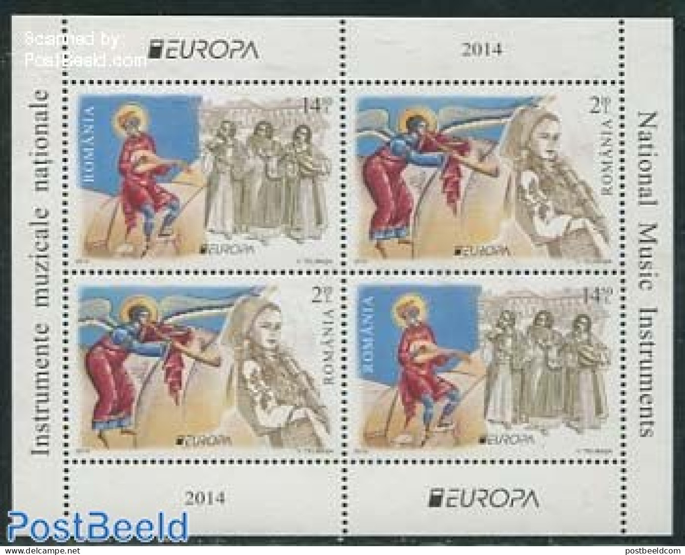 Romania 2014 Europa, Music Instruments S/s, Mint NH, History - Performance Art - Europa (cept) - Music - Musical Instr.. - Unused Stamps