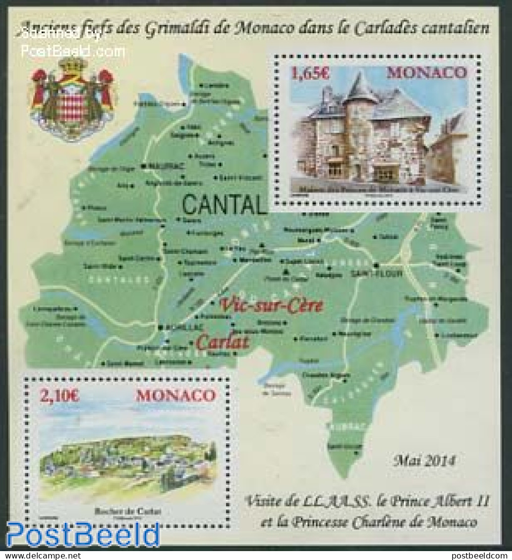 Monaco 2014 Grimaldi History In France S/s, Mint NH, Various - Maps - Nuevos