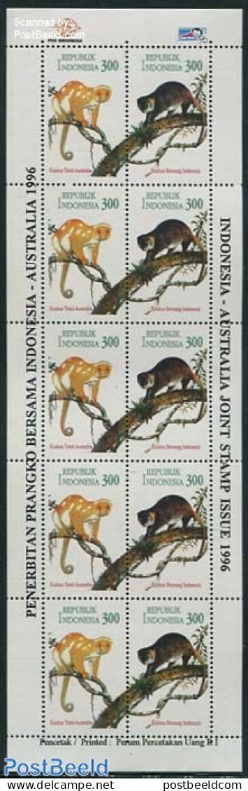 Indonesia 1996 Indonesia/Australia, Monkeys M/s, Smaller Version, Mint NH, Nature - Various - Animals (others & Mixed).. - Emisiones Comunes