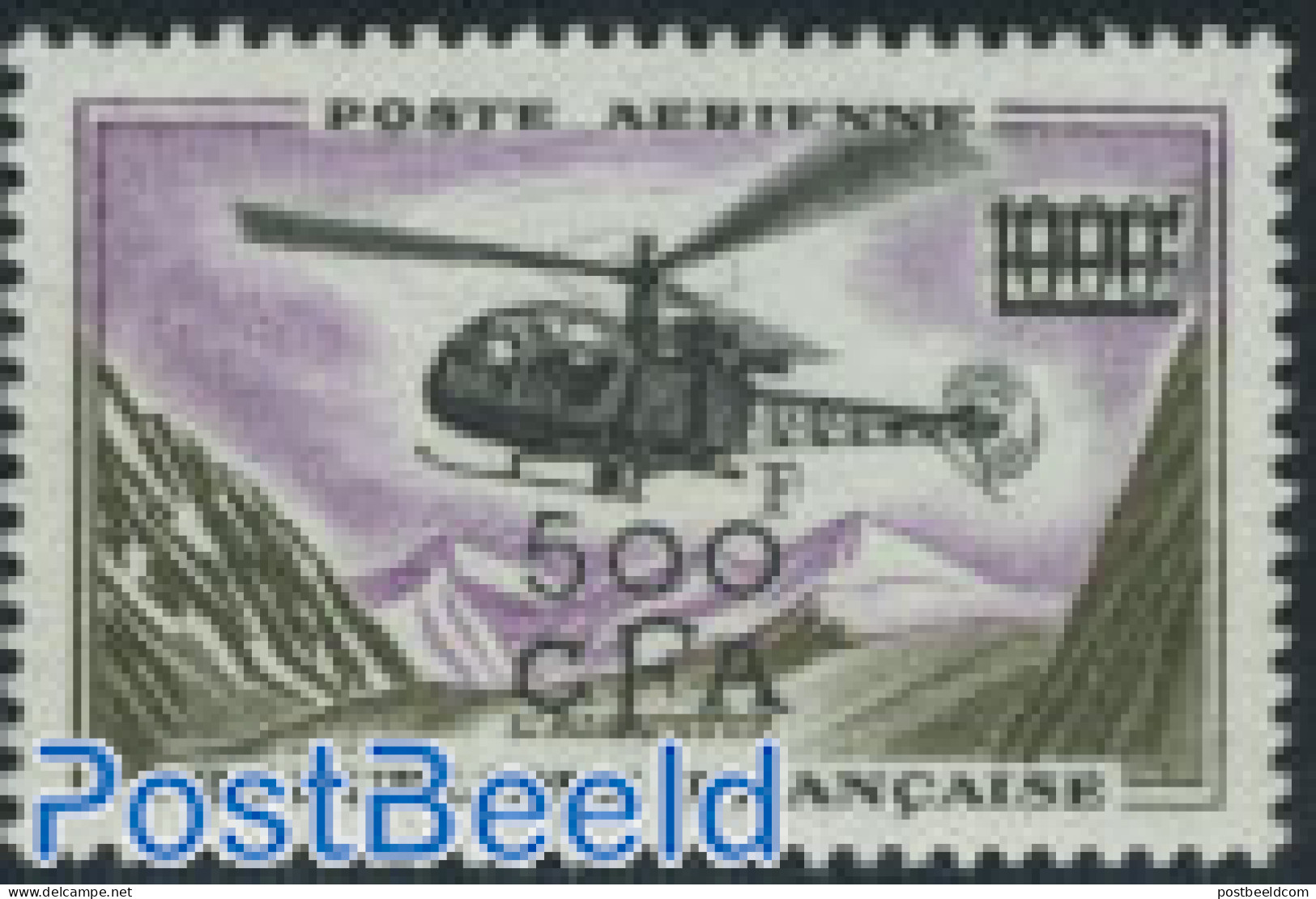 Reunion 1959 Definitive, Helicopter 1v, Unused (hinged), Transport - Helicopters - Elicotteri