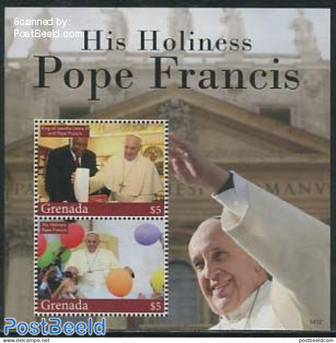 Grenada 2014 Pope Francis S/s, Mint NH, Religion - Pope - Religion - Papes