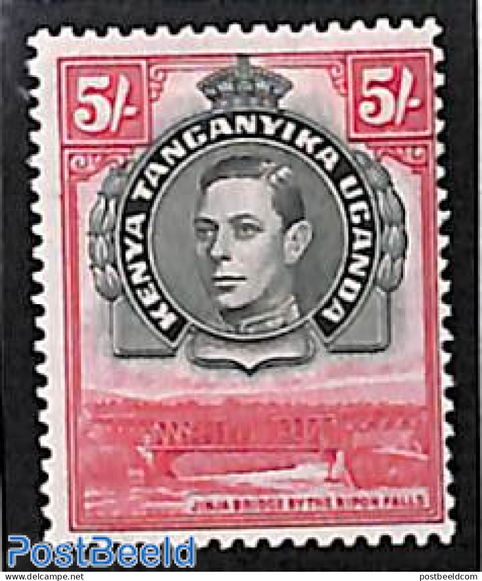 East Africa 1938 5Sh, Perf. 13.25:13.75, Stamp Out Of Set, Unused (hinged), Art - Bridges And Tunnels - Ponts