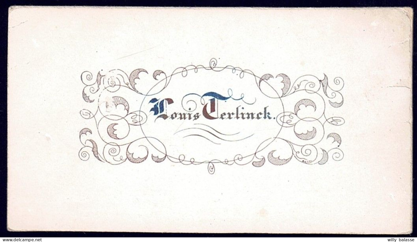 +++ CARTE PORCELAINE - Carte De Visite - Louis Terlinck  // - Porseleinkaarten