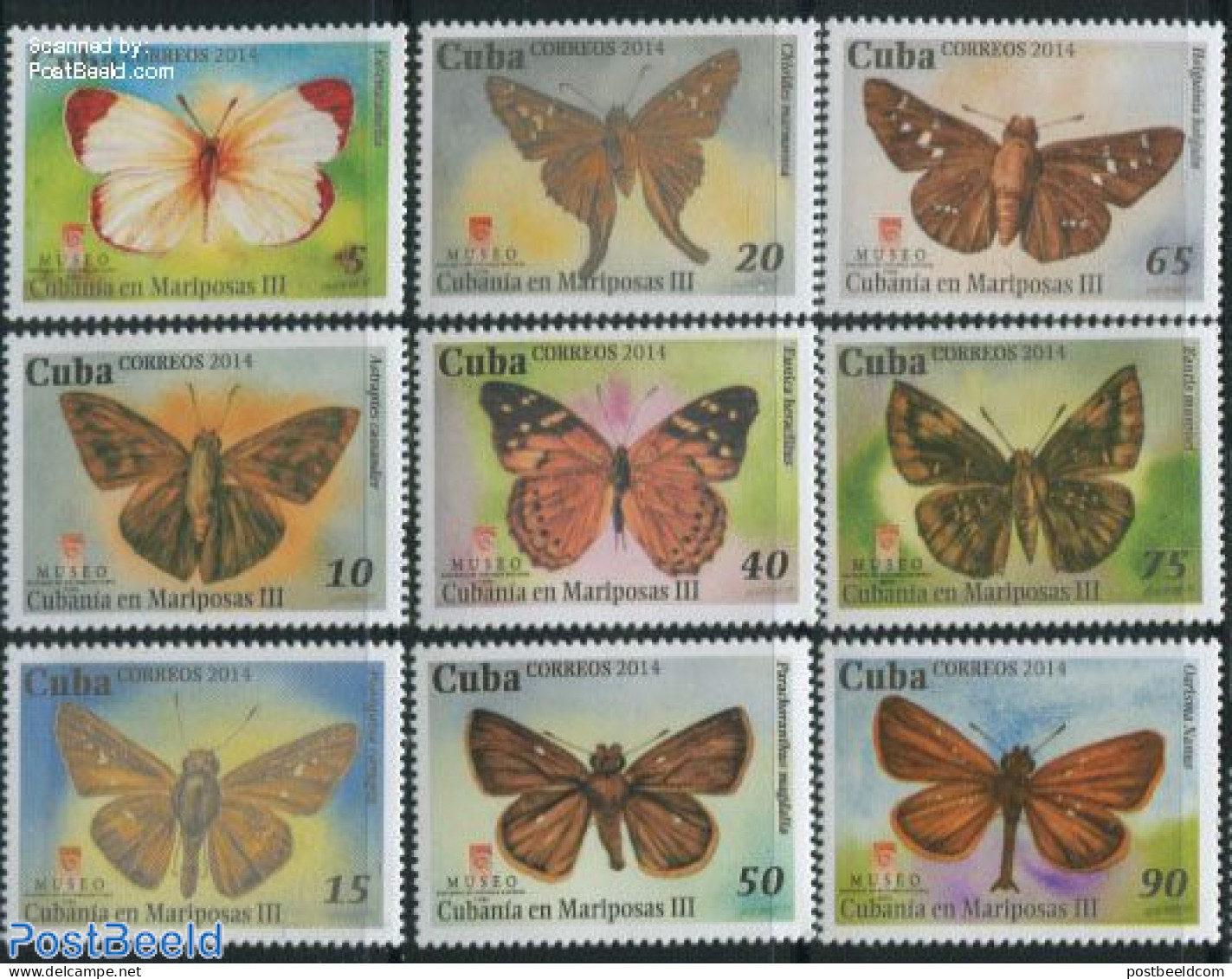 Cuba 2014 Butterflies 9v, Mint NH, Nature - Butterflies - Nuevos