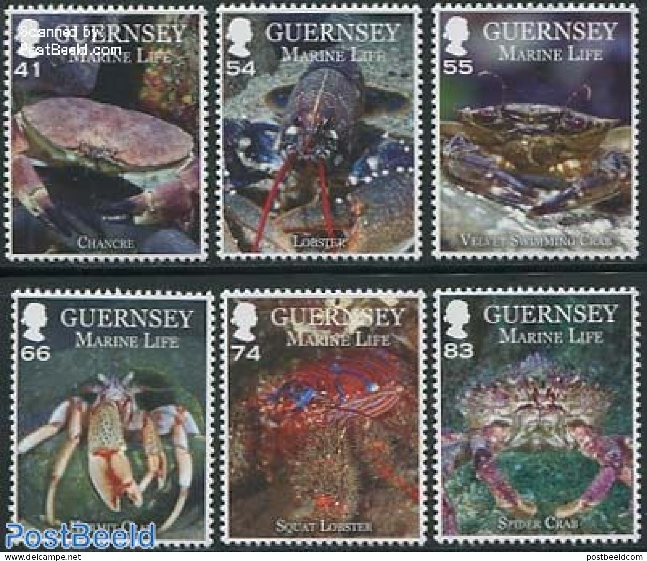 Guernsey 2014 Marine Life 6v, Mint NH, Nature - Shells & Crustaceans - Crabs And Lobsters - Mundo Aquatico