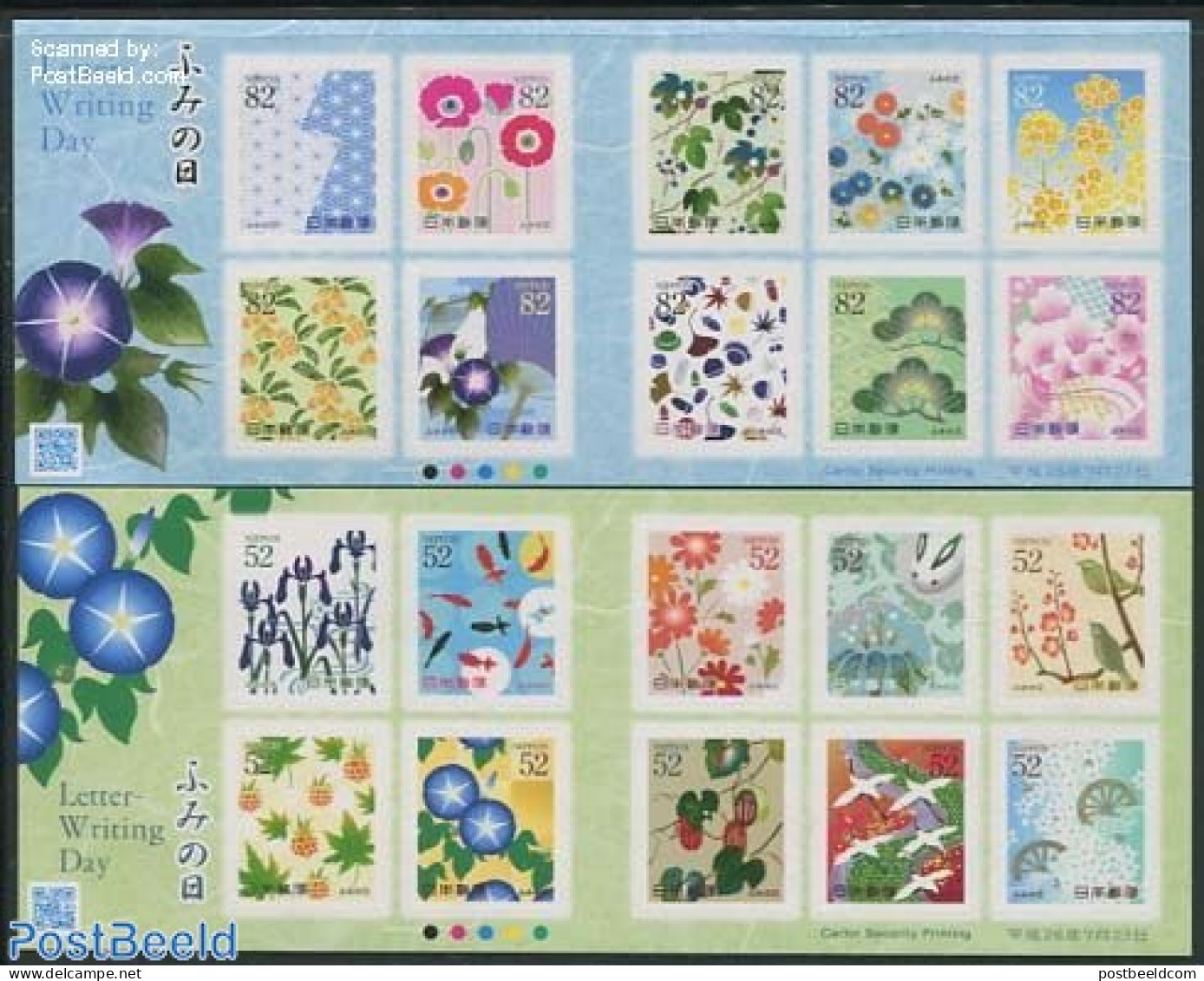 Japan 2014 Letter Writing Day 20v (2 M/s) S-a, Mint NH, Nature - Birds - Flowers & Plants - Ungebraucht