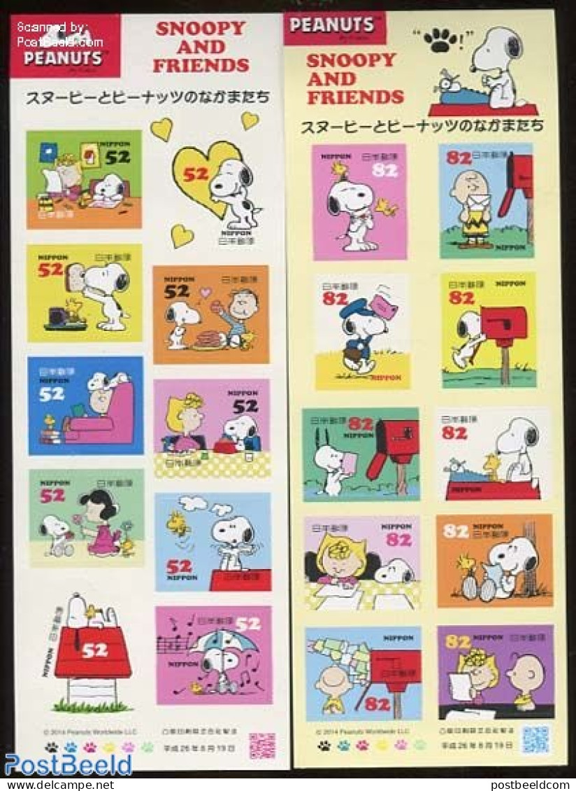 Japan 2014 Snoopy And Friends 20v (2 M/s) S-a, Mint NH, Art - Comics (except Disney) - Hobby & Collectables Store - Co.. - Ongebruikt