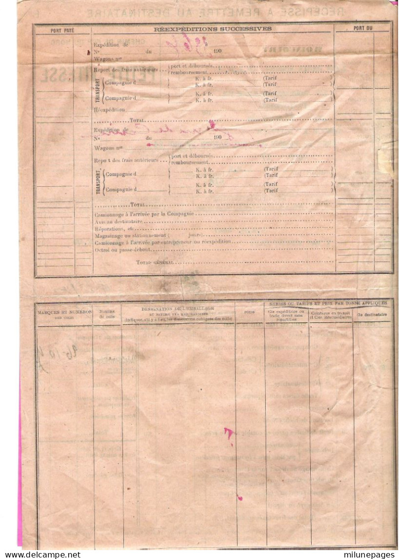 Récepissé Destinataire Petite Vitesse Chemins De Fer Du Nord Gare De Woincourt 1903 Pour Lyon 1 Sac De Ferronnerie - Otros & Sin Clasificación