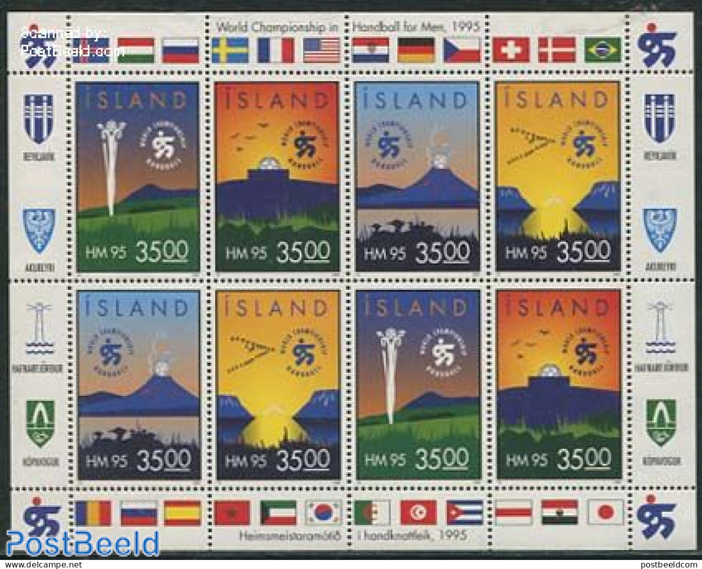 Iceland 1995 Handball Games M/s, Mint NH, Sport - Various - Handball - Sport (other And Mixed) - Lighthouses & Safety .. - Ongebruikt