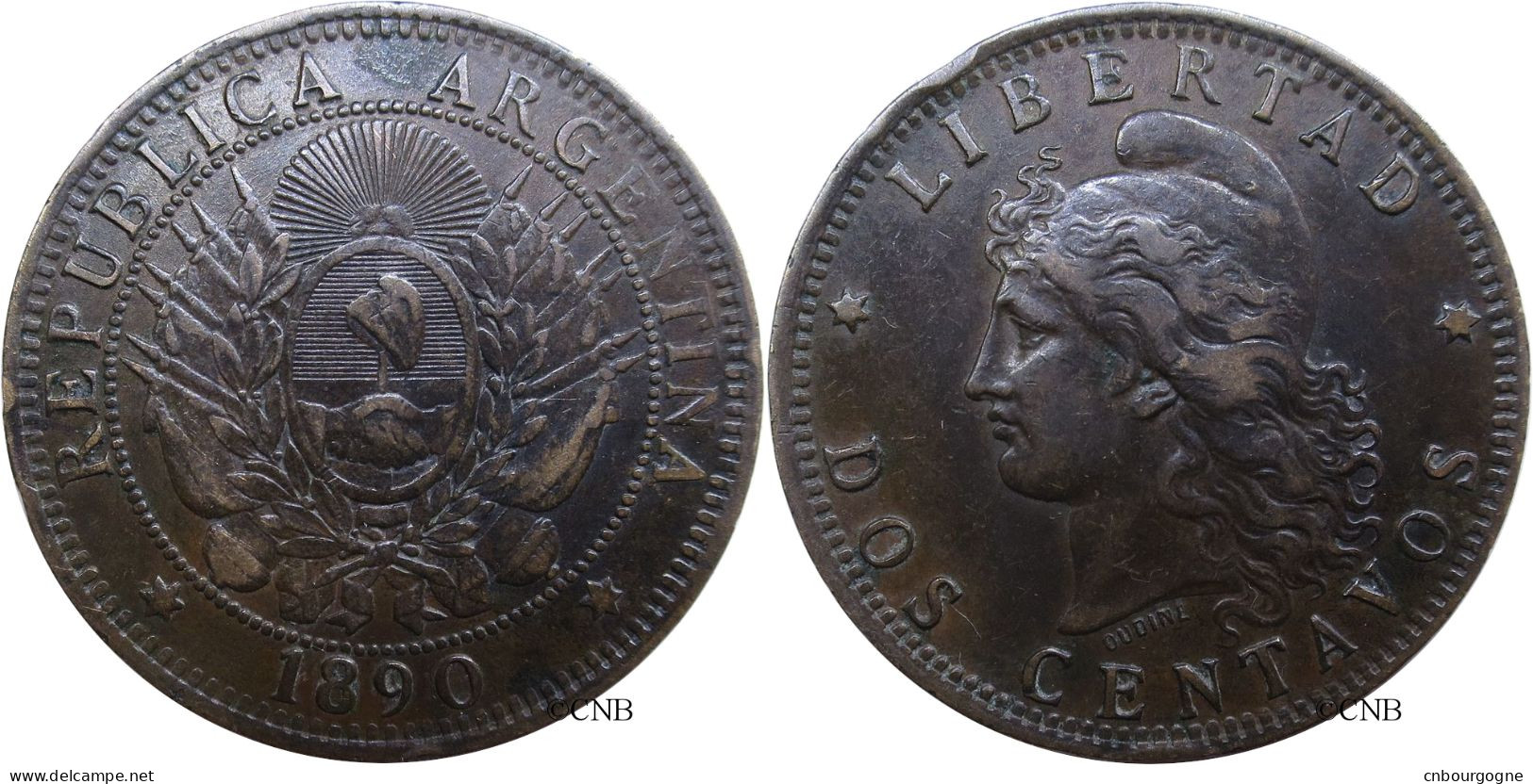 Argentine - République - 2 Centavos 1890 - TTB/XF45 - E0116 - Argentine