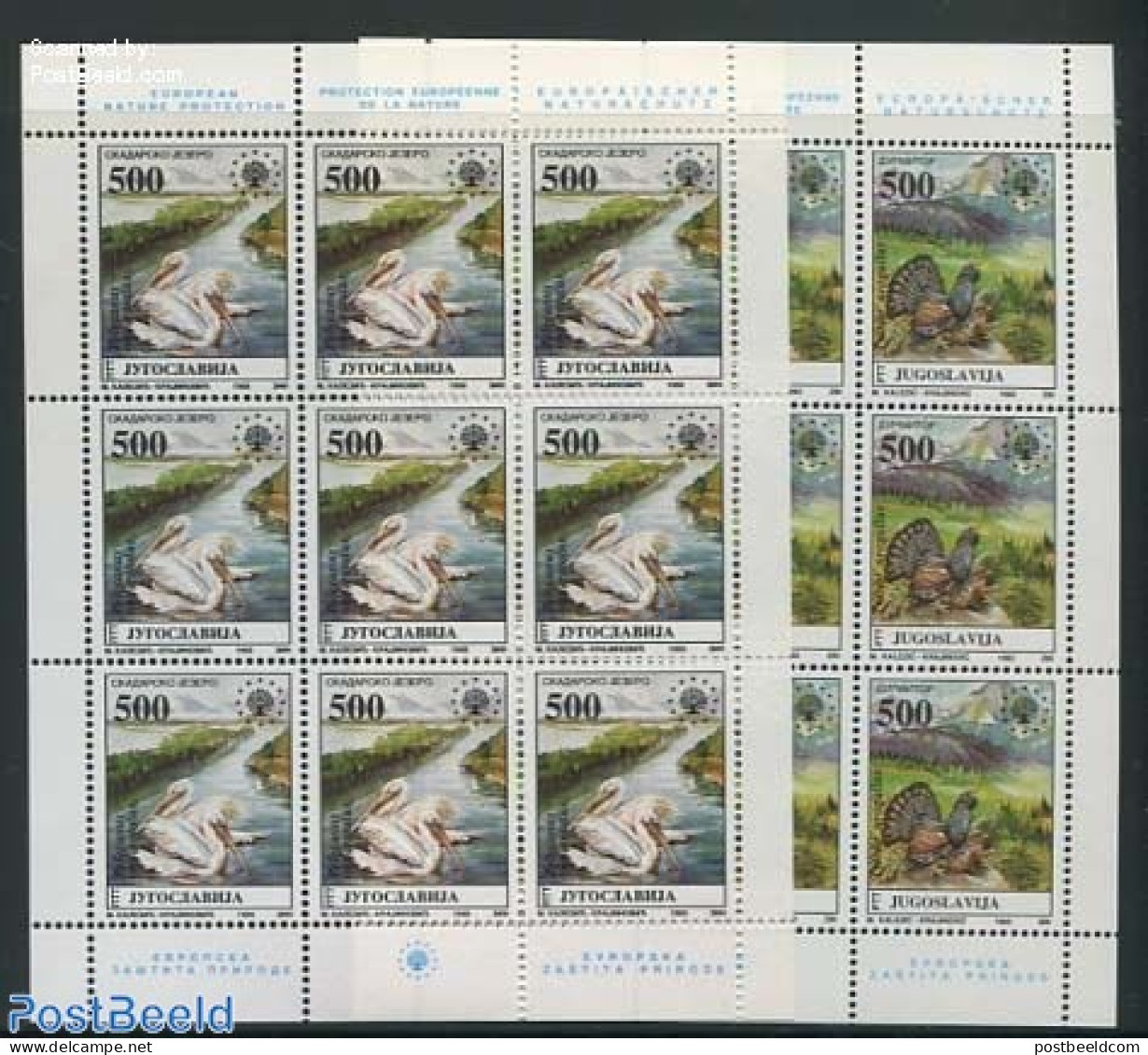 Yugoslavia 1992 European Nature Conservation 2 M/ss, Mint NH, History - Nature - Europa Hang-on Issues - Birds - Natio.. - Unused Stamps